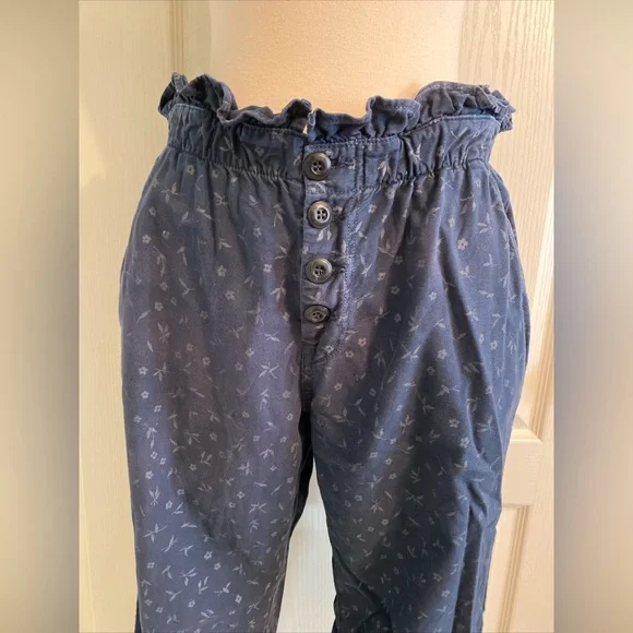 The Great. Gunny Sack Trouser High Rise Trouser Blue Floral Size 2 - Picture 4 of 8